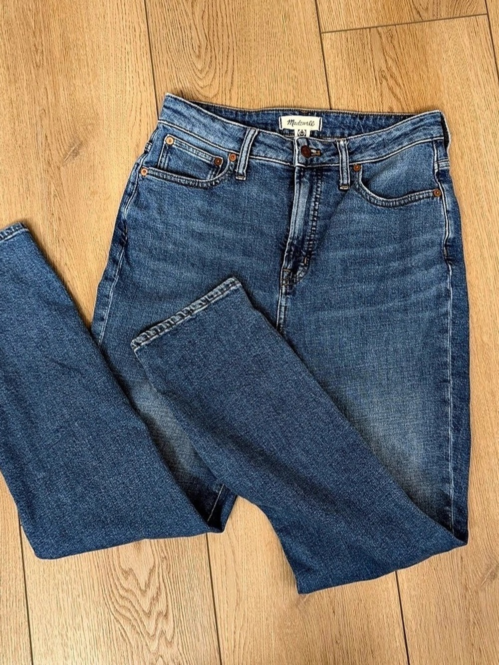 Madewell Curvy Perfect Vintage Crop Jean Skinny Jeans Blue Waist 28
